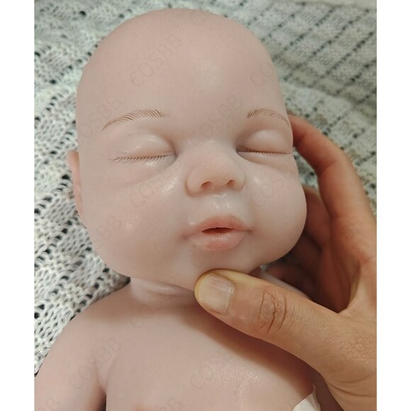 40cm Sleeping Baby 2kg Full Platinum Silicone Eyes Closed Reborn Baby Doll GIRL - Picture 8 of 16